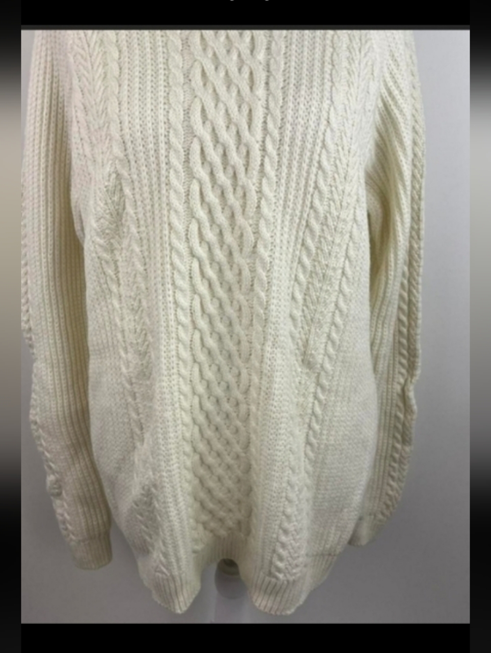 #92 - NWT Eddie Bauer Knit Pullover Sweater, Cream, Women's Medium - Picture 4 of 7